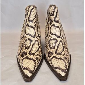 Vince Camuto Snakeskin Gradina Ankle Boots Womens 5M Western Pointed Toe